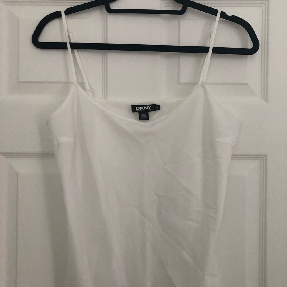 DKNY White Spaghetti Strap Tank Top (Medium)